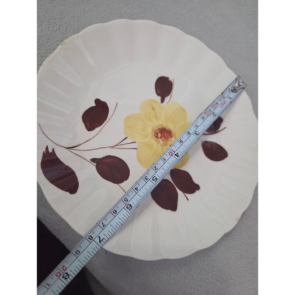 Vtg Blue Ridge Southern Pottery Yellow Flower Ruffle Ripple Edge Cottage Core - Picture 5 of 6